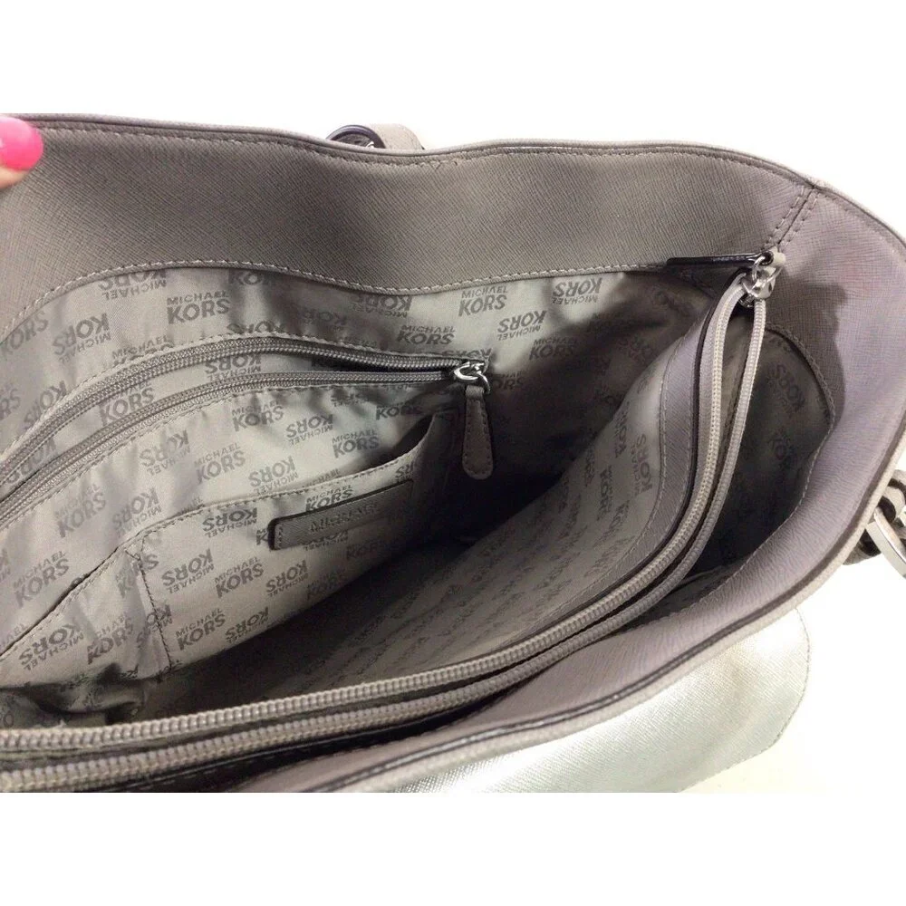 Michael Kors Gray Leather Purse Tote